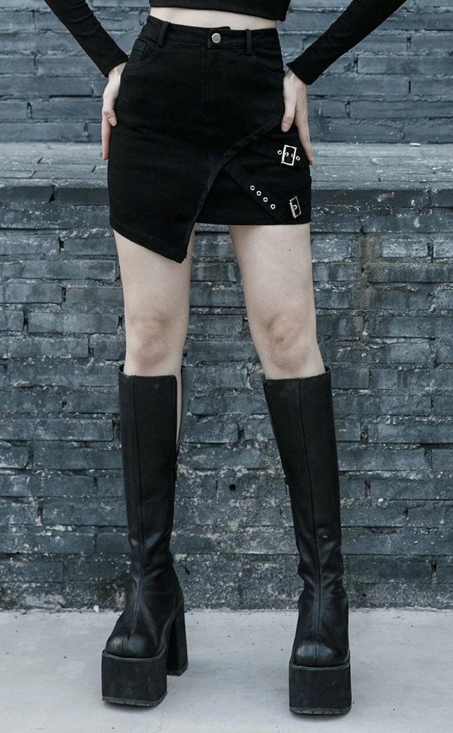 Discount β Punk Rave Accursed Denim Mini π Skirt π 2 Discount β Punk Rave Accursed Denim Mini π Skirt π - Image 2