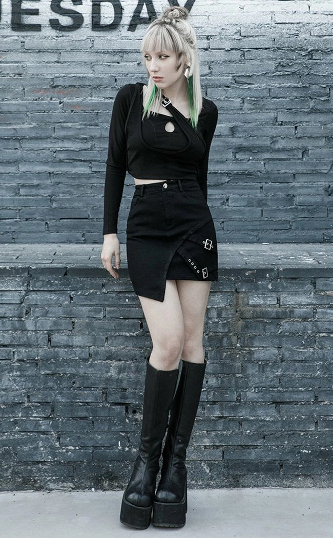 Discount β Punk Rave Accursed Denim Mini π Skirt π 1 Discount β Punk Rave Accursed Denim Mini π Skirt π