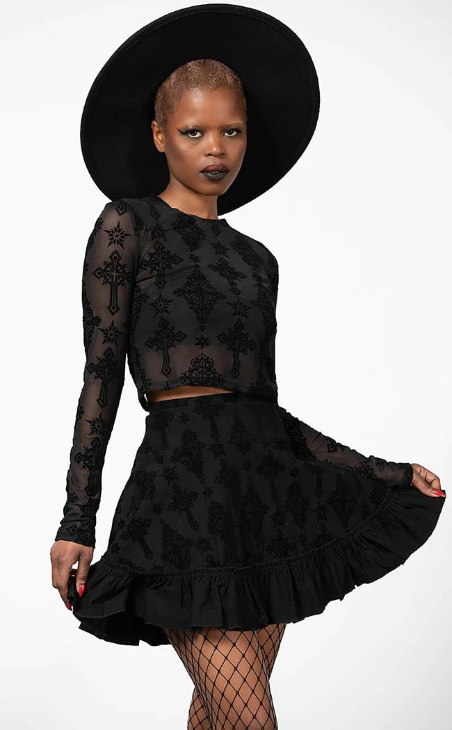 Promo π Killstar Amelie Flocked Mini π Skirt 𧨠1 Promo π Killstar Amelie Flocked Mini π Skirt π§¨