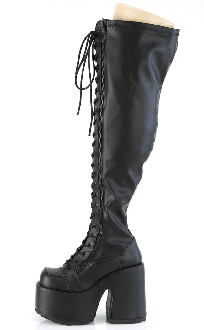 Hot Sale β Demonia CAMEL-300WC Black Matte Vegan Thigh High π₯Ύ Boots | Wide Calf π 6 Hot Sale β Demonia CAMEL-300WC Black Matte Vegan Thigh High π₯Ύ Boots | Wide Calf π - Image 6