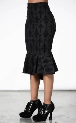 Buy π€© Killstar Candence Flocked Midi π Skirt π― 7 Buy π€© Killstar Candence Flocked Midi π Skirt π― -Gothic-clothing Shop Candence Flocked Midi Skirt Killstar 3 650x