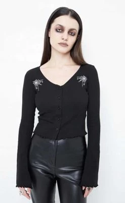Promo βοΈ Mary Wyatt Cynthia Ribbed Long Sleeve Cardigan π€© 6 Promo βοΈ Mary Wyatt Cynthia Ribbed Long Sleeve Cardigan π€© -Gothic-clothing Shop Cynthia Ribbed Long Sleeve Cardigan Mary Wyatt 3 650x