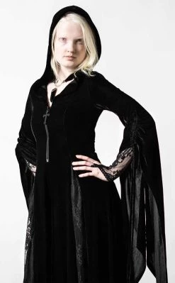 Cheap 💯 Killstar Dark Descent Hooded Duster | Black ✨ -Gothic-clothing Shop Dark Descent Hooded Duster Black Killstar 3 650x