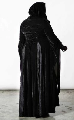 Cheap 💯 Killstar Dark Descent Hooded Duster | Black ✨ -Gothic-clothing Shop Dark Descent Hooded Duster Black Killstar 4 650x