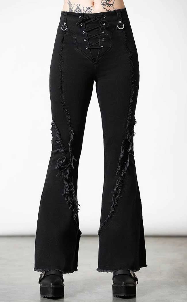 Outlet β Killstar Dasia Lace-Up Bell Bottoms π 2 Outlet β Killstar Dasia Lace-Up Bell Bottoms π - Image 2