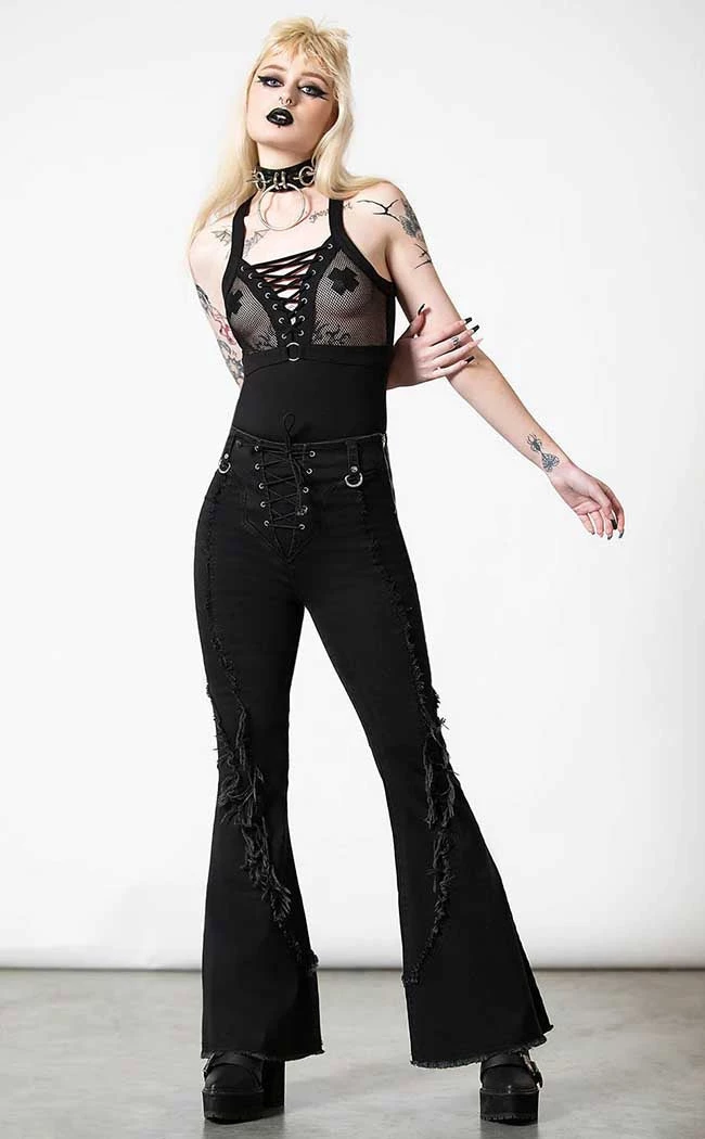 Outlet β Killstar Dasia Lace-Up Bell Bottoms π 1 Outlet β Killstar Dasia Lace-Up Bell Bottoms π