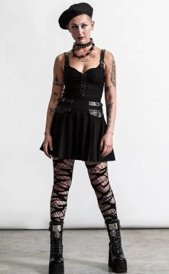 Gothic-clothing Shop -Gothic-clothing Shop Distortion Pleated Dress Black Killstar 2 650x