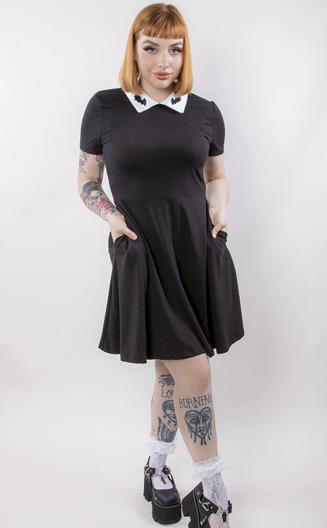 Discount π€© Black Friday Embroidered Bat Collar π Dress π 3 Discount π€© Black Friday Embroidered Bat Collar π Dress π - Image 3