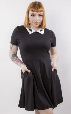 Gothic-clothing Shop 29 Discount π€© Black Friday Embroidered Bat Collar π Dress π