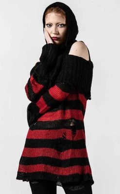 Best Sale π― Killstar Freddy Hooded Knit Sweater π