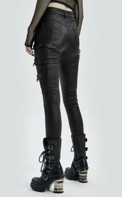 Cheapest 😉 Punk Rave Gladiatrix Faux Leather 👖 Jeans 👍 -Gothic-clothing Shop Gladiatrix Faux Leather Jeans Punk Rave 5 650x