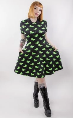 Discount π Black Friday Green Ghost Collar π Dress π 11 Discount π Black Friday Green Ghost Collar π Dress π -Gothic-clothing Shop Green Ghost Collar Dress Black Friday 5 650x