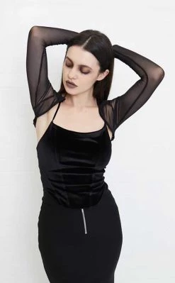 Cheapest 💯 Mary Wyatt Lealu Mesh Shrug Top 🔔 -Gothic-clothing Shop Lealu Mesh Shrug Top Mary Wyatt 3 650x