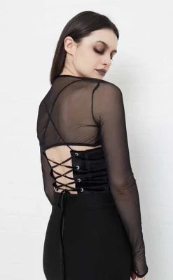 Cheapest 💯 Mary Wyatt Lealu Mesh Shrug Top 🔔 -Gothic-clothing Shop Lealu Mesh Shrug Top Mary Wyatt 4 650x
