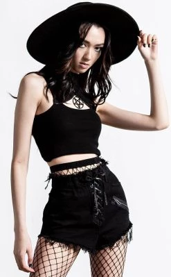 Hot Sale π€© Killstar Lil' Devil Denim Shorts π₯°