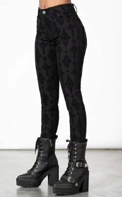 Outlet 😉 Killstar Nora Flocked Trousers 🎁