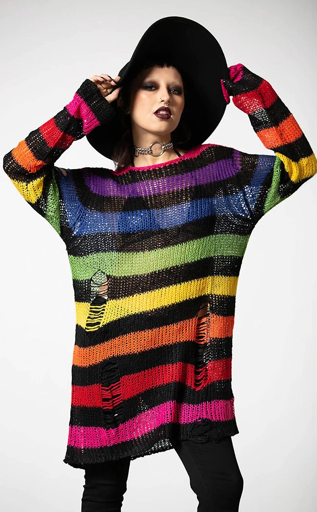 Best Pirce π Killstar Over The Rainbow Knit Sweater π₯ 2 Best Pirce π Killstar Over The Rainbow Knit Sweater π₯ - Image 2