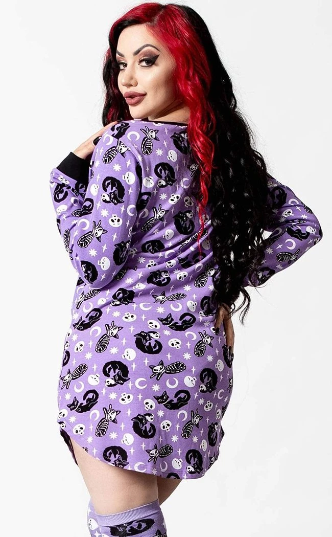 Outlet π Killstar Purr Off Sleep π Dress | Plum π 3 Outlet π Killstar Purr Off Sleep π Dress | Plum π - Image 3