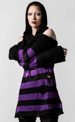 Gothic-clothing Shop 4 Cheap π― Killstar Salvia Hooded Knit Sweater π₯°