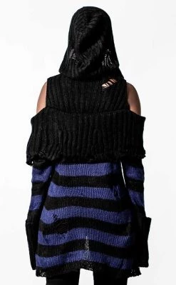 Budget 🔔 Killstar Sapphire Hooded Knit Sweater ✨ -Gothic-clothing Shop Sapphire Hooded Knit Sweater Killstar 7 650x