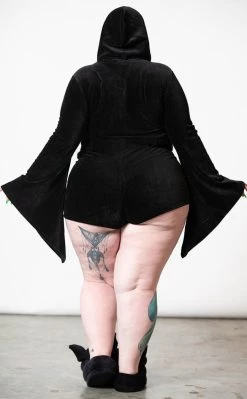 Deals 🔥 Killstar Spirit Of Slumber Hooded Playsuit [Plus-Size] 😍 -Gothic-clothing Shop Spirit of Slumber Hooded Playsuit Plus Size Killstar 5 650x